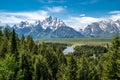 Snake River Overlook in Grand Teton National Park in Wyoming Royalty Free Stock Photo