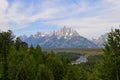 Snake River Overlook with the Grand Tetons in the background Royalty Free Stock Photo