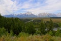 Snake River Overlook with the Grand Tetons in the background Royalty Free Stock Photo