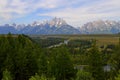 Snake River Overlook with the Grand Tetons in the background Royalty Free Stock Photo