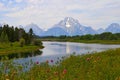 The Snake River and Oxbow Bend in Grand Teton National Park Royalty Free Stock Photo