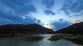 Snake River under sunrise clouds in Alpine Wyoming where it meets the Greys River Royalty Free Stock Photo