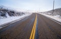 Snake River Valley Road Ranch Snow Falls Rural Farm Landscape Royalty Free Stock Photo