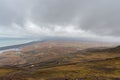 Snake Road in Iceland. Landscape. Cloudy Blue Sky. Wide Angle Royalty Free Stock Photo