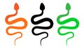 Snake sign icon with green and orange vector color Royalty Free Stock Photo