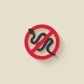 Snake silhouette. Animal pest icon stop sign