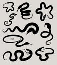 Snake Silhouette Symbols