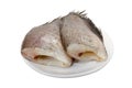 Snake Skin Gourami Fish or Pla Salit on white dish