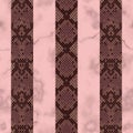 Snake Skin and Marble Vertical Striped Seamless Pattern