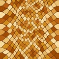 Snake skin scale seamless drawing. Bright yellow reptile texture. Animal print. Vector cobra pattern Royalty Free Stock Photo