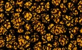 Snake skin seamless pattern texture with gold leopard skin. Fashionable textile print on black background. Royalty Free Stock Photo