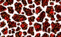 Snake skin seamless pattern texture with red leopard skin. Fashionable textile print on white background. Royalty Free Stock Photo