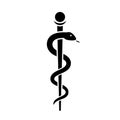 Snake with stick ancient medical symbol