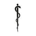Snake with stick medical symbol isolated on white Royalty Free Stock Photo