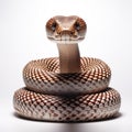 Hyper-realistic Snake Sculpture On White Background