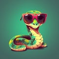 A snake in sunglasses. AI Generated