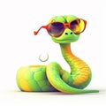 A snake in sunglasses. AI Generated