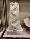 Snake symbol carved at antique pillar