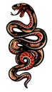 Snake Tattoos Executed in the Traditional Style