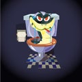 Snake in the toilet - vector Royalty Free Stock Photo