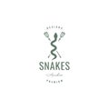 Snake with trident logo design Royalty Free Stock Photo