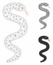 Snake Vector Mesh 2D Model and Triangle Mosaic Icon Royalty Free Stock Photo