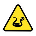 Snake warning sign on a white backgrond