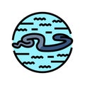 snake water animal color icon vector illustration Royalty Free Stock Photo