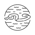 snake water animal line icon vector illustration Royalty Free Stock Photo