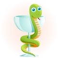 Snake wine cup - Medicine symbol Royalty Free Stock Photo