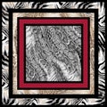 Snake and zebra pattern.Silk scarf design, fashion textile. Royalty Free Stock Photo