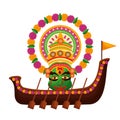 Snakeboat of onam celebration design