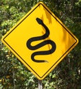 Snakes / animals crossing road sign.