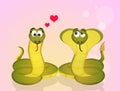 Snakes couple in love