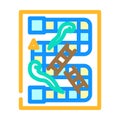 snakes and ladders game board table color icon vector illustration