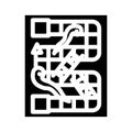 snakes and ladders game board table glyph icon vector illustration