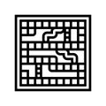 snakes and ladders game board table line icon vector illustration