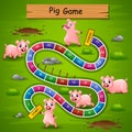 Snakes and ladders game pigs theme