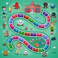 Snakes and ladders game school theme Royalty Free Stock Photo
