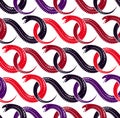 Snakes seamless background, vector dangerous venom serpents pattern.