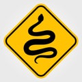 Snakes, Warning Sign or banner Vector illustration Royalty Free Stock Photo