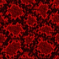 Snakeskin seamless pattern. Black and red reptile repeating texture