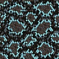 Snakeskin seamless pattern. Brown and teal turquoise reptile repeating texture