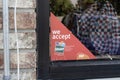 SNAP and EBT Accepted here sign. SNAP and Food Stamps provide benefits to help the budgets of disadvantaged families Royalty Free Stock Photo