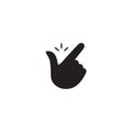 Snap finger like easy logo. concept of female or male make flicking fingers and popular gesturing. Abstract trend simple