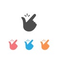 Snap finger like easy logo. concept of female or male make flicking fingers and popular gesturing. Abstract trend simple