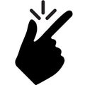 Snap of the fingers icon on white background. like easy symbol. snap finger sign. flat style