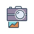 Color illustration icon for Snap, capture and take