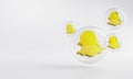 Snapchat Acrylic Icon Inside Bubble Glass Copy Space 3D Royalty Free Stock Photo