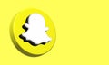 Snapchat Circle Button Icon 3D. Elegant Template Blank Space